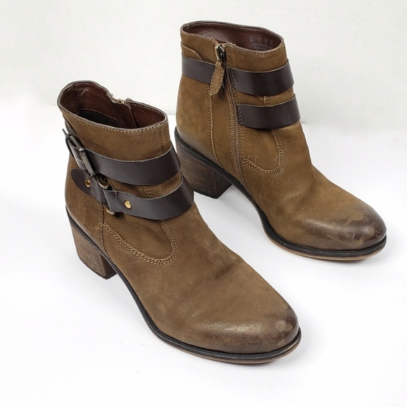 Franco Sarto Brown LINDEN Leather Ankle Bootie 8 - Picture 5 of 11